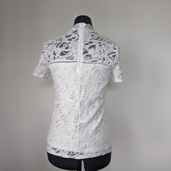Lace White Blouse Size M - Picture 3 of 4